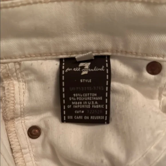7 For All Mankind Embellished White Jeans EUC - Picture 6 of 7